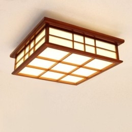 Retro Style Ceiling Light Wooden Flush Mount