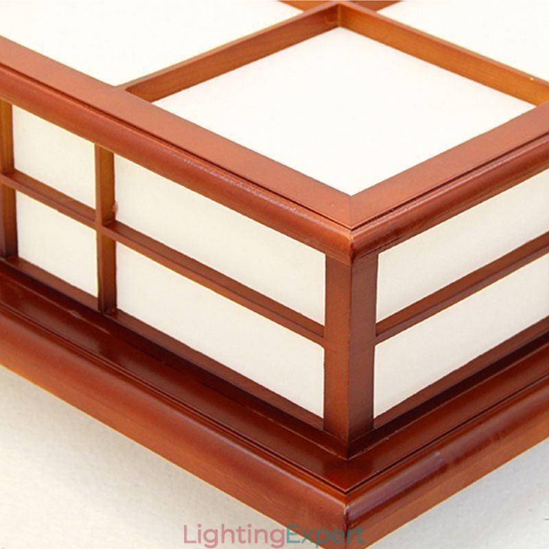 Retro Style Ceiling Light Wooden Flush Mount