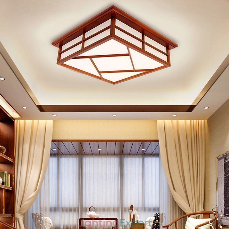 Retro Style Ceiling Light Square Flush Mount