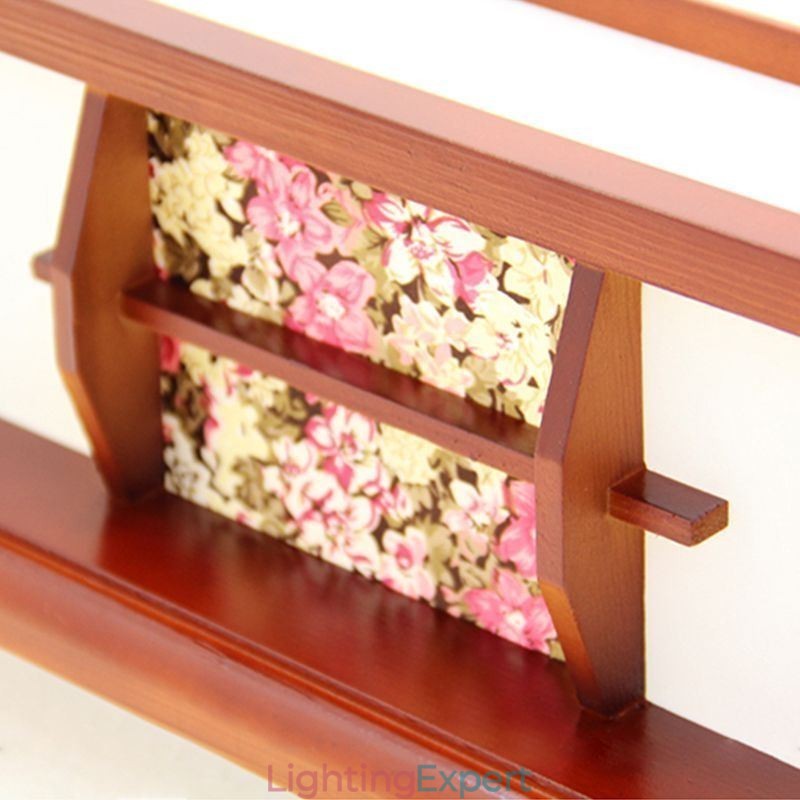 Retro Wooden Flush Mount Square Ceiling Light