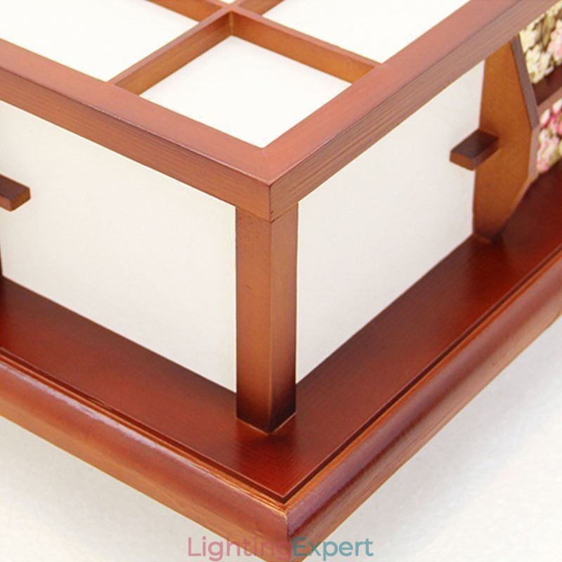 Retro Wooden Flush Mount Square Ceiling Light