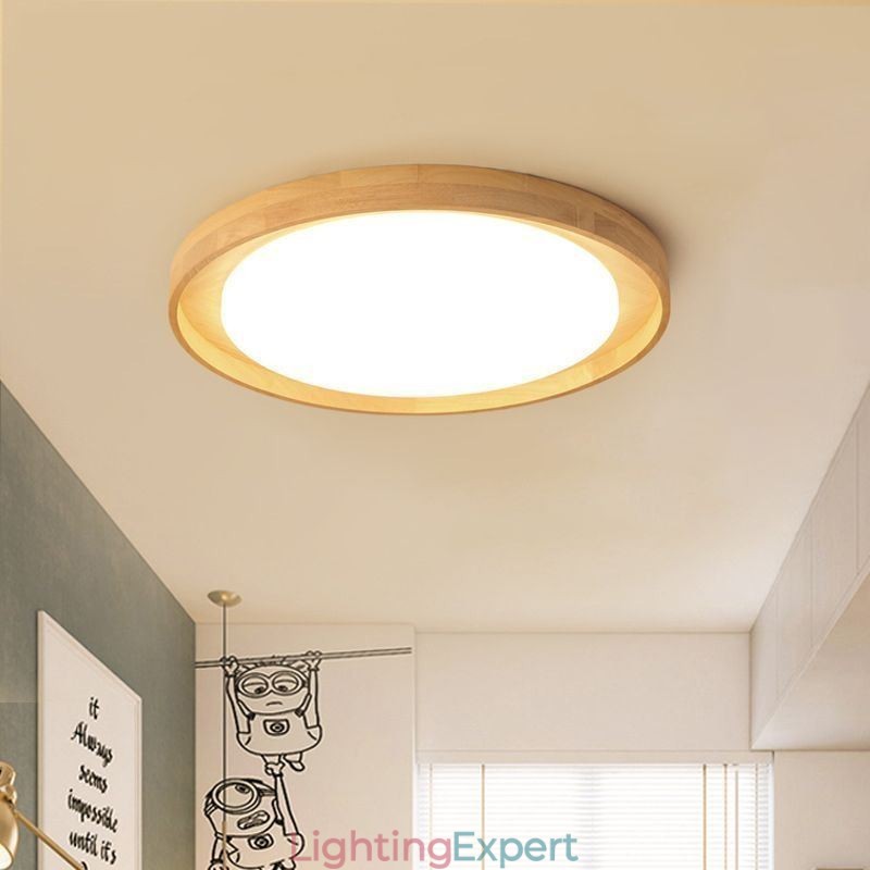 Modern Ceiling Light Wooden Acrylic Round Ceiling Light