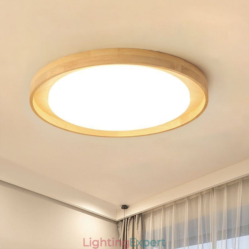 Modern Ceiling Light Wooden Acrylic Round Ceiling Light