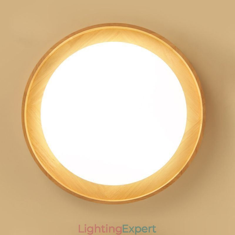 Modern Ceiling Light Wooden Acrylic Round Ceiling Light