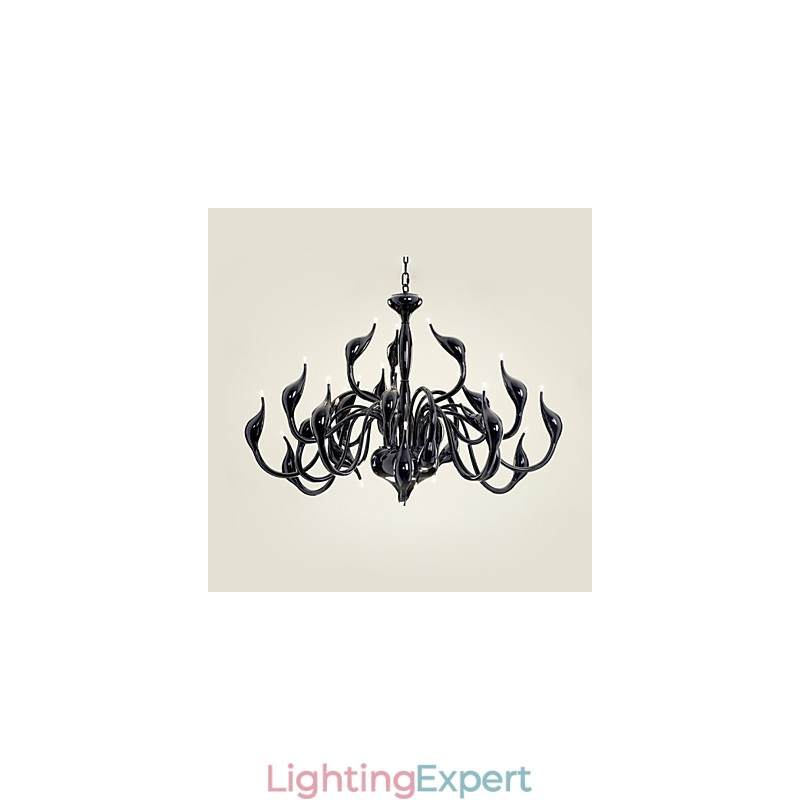 Modern Chandelier Light 24 Lights G4 Black Painting