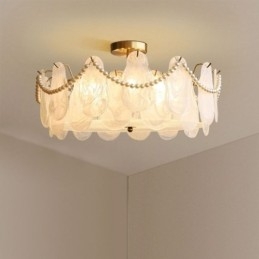 European Iron Ceiling Light Elegant Glass Ceiling Lamp