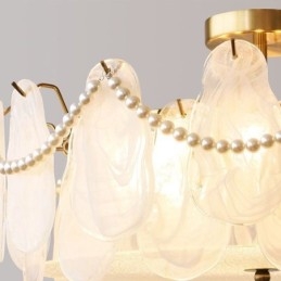 European Iron Ceiling Light Elegant Glass Ceiling Lamp