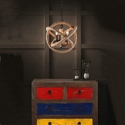 Country Mini Style Painting Metal Chandelier