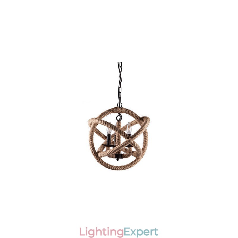 Country Mini Style Painting Metal Chandelier