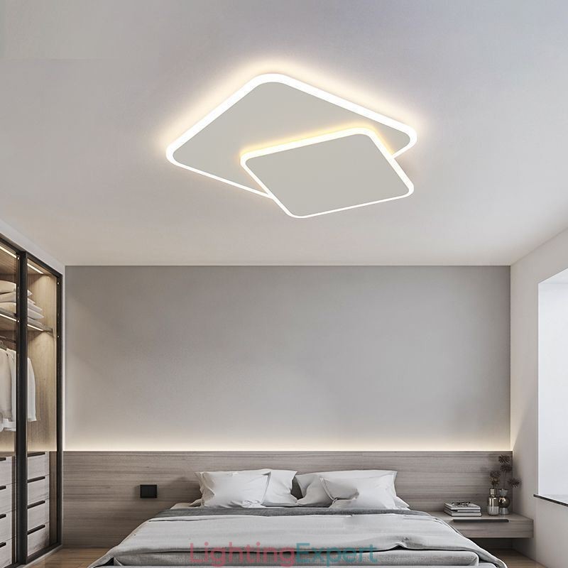 Modern Flush Mount Geometric Square Ceiling Light