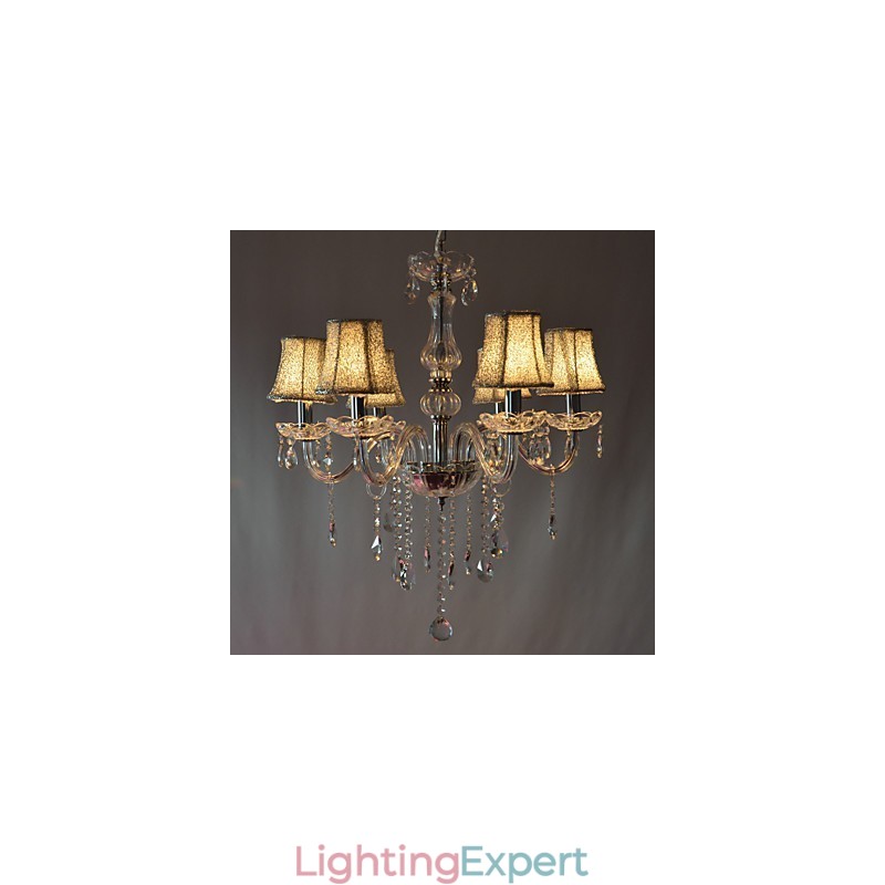 Modern Luxury 6 Lights Chandelier In Crystal Decoration