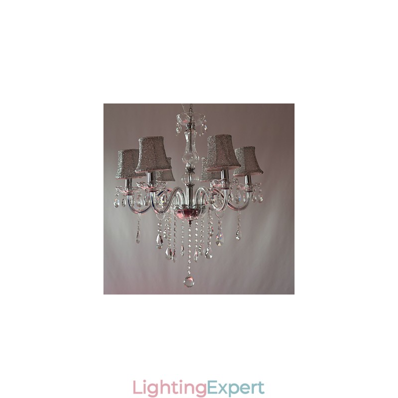 Modern Luxury 6 Lights Chandelier In Crystal Decoration