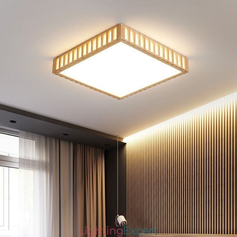 Japanese Ceiling Lamp Square Wood Ceiling Lamp
