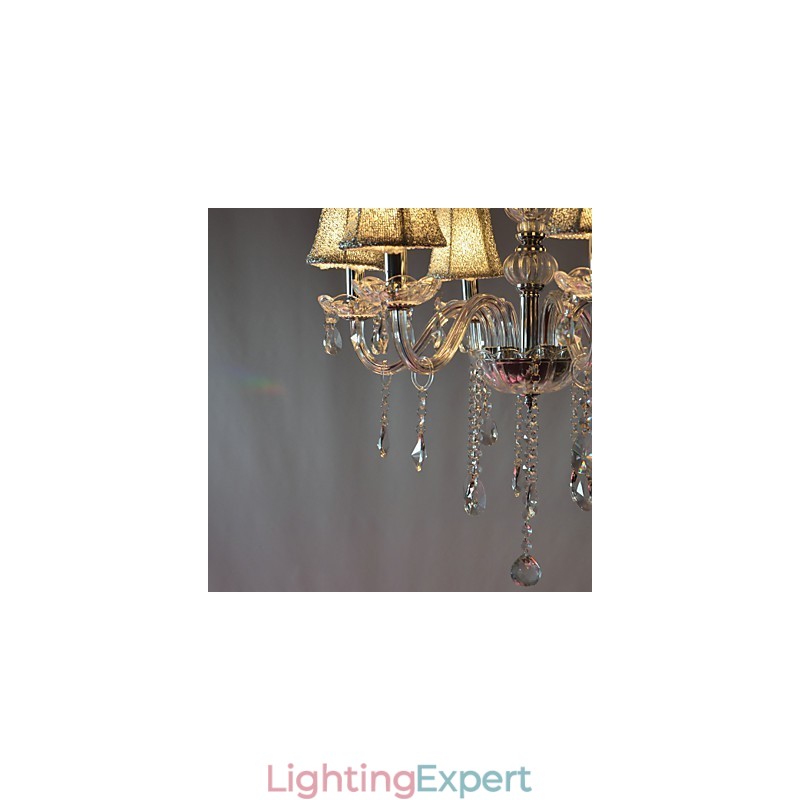 Modern Luxury 6 Lights Chandelier In Crystal Decoration