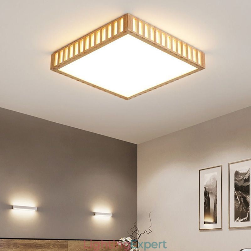 Japanese Ceiling Lamp Square Wood Ceiling Lamp