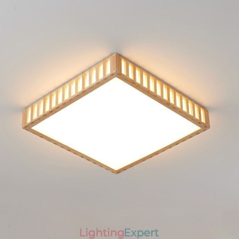 Japanese Ceiling Lamp Square Wood Ceiling Lamp