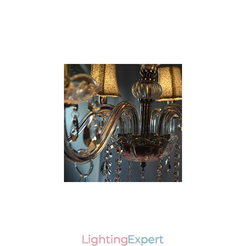 Modern Luxury 6 Lights Chandelier In Crystal Decoration