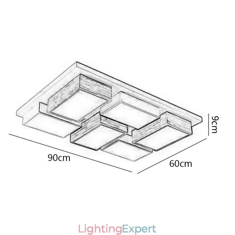 Modern Acrylic Ceiling Light Geometric Wood Ceiling Lamp