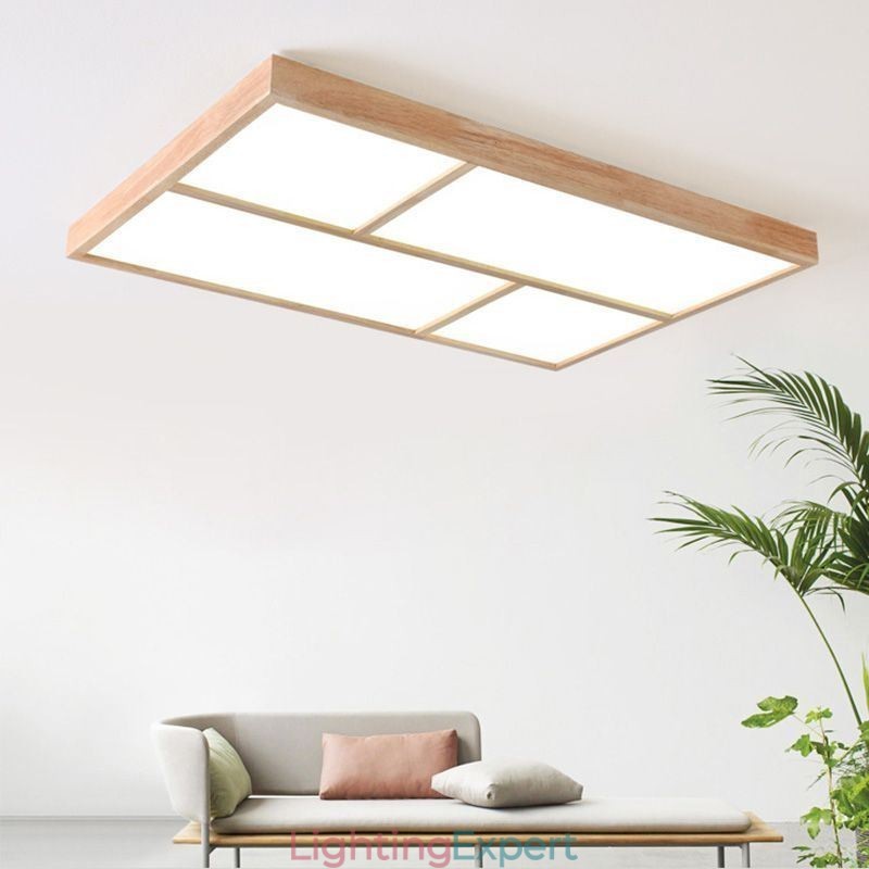 Modern Ceiling Light Minimalist Wood Style Flush Mount Ceiling Light Fixture