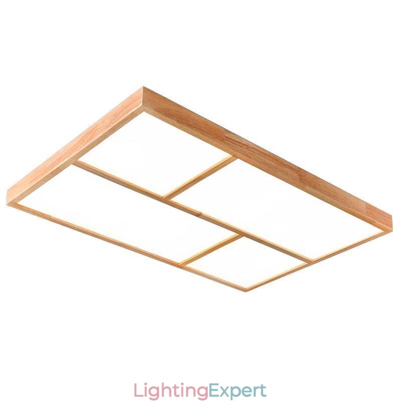 Modern Ceiling Light Minimalist Wood Style Flush Mount Ceiling Light Fixture