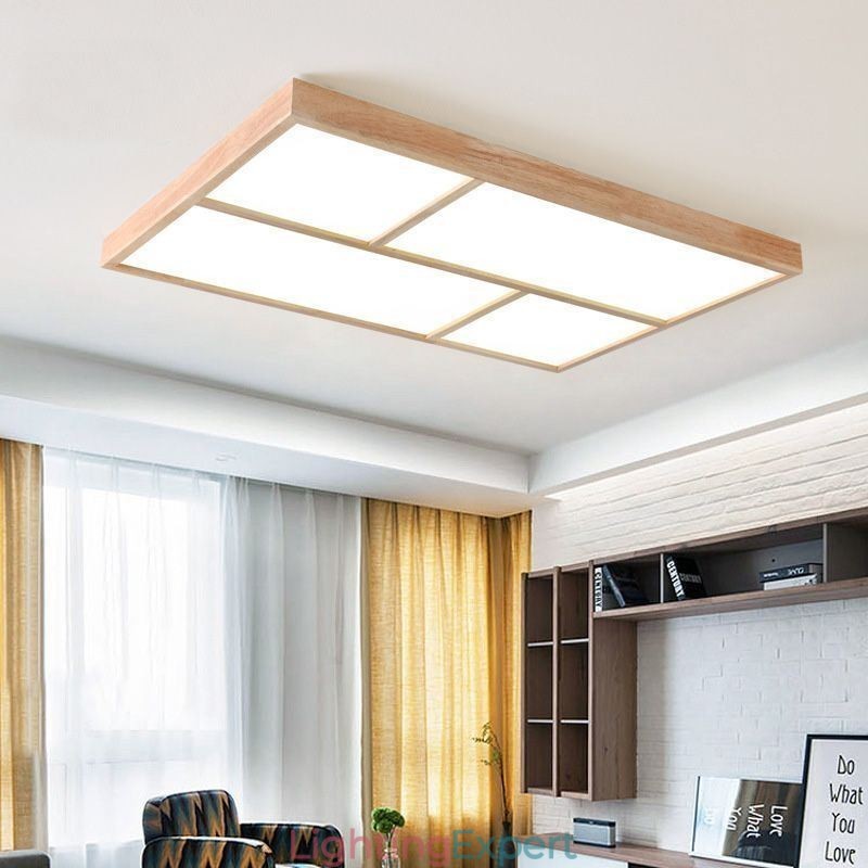 Modern Ceiling Light Minimalist Wood Style Flush Mount Ceiling Light Fixture