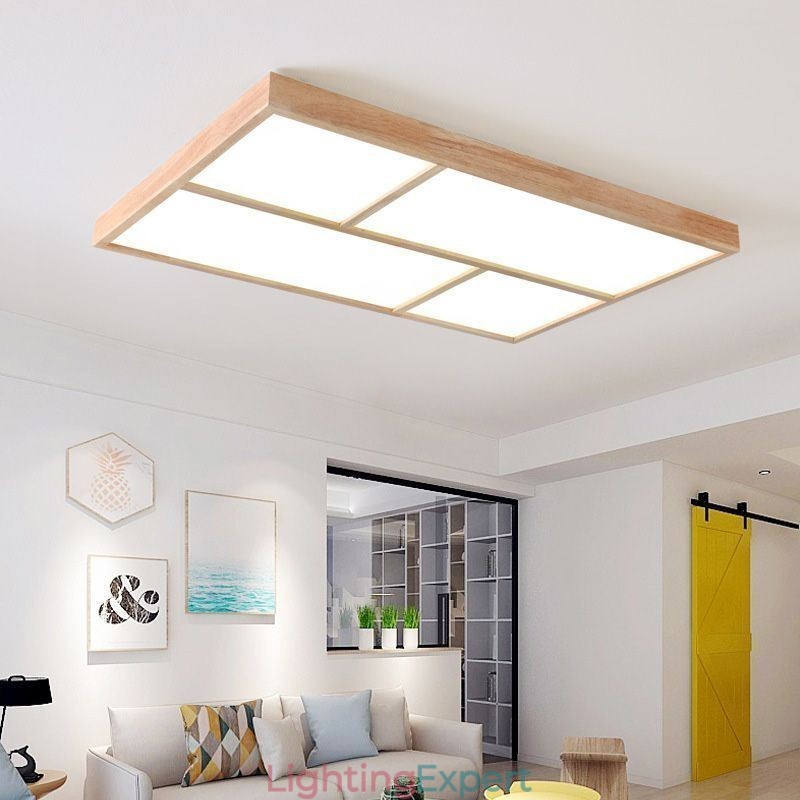 Modern Ceiling Light Minimalist Wood Style Flush Mount Ceiling Light Fixture