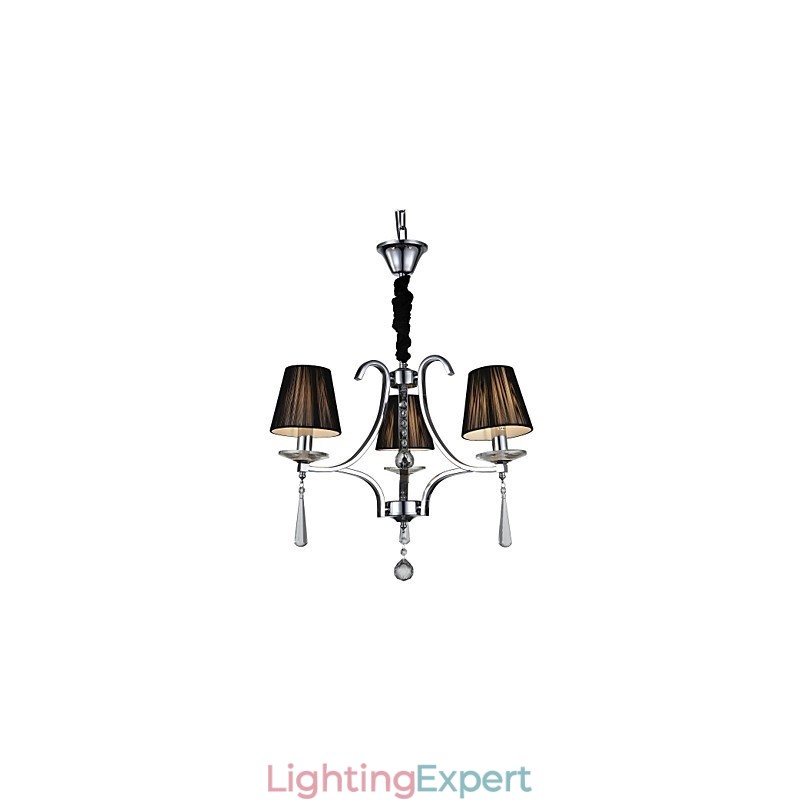Modern Contemporary Crystal Chrome Metal Chandelier