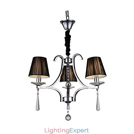 Modern Contemporary Crystal Chrome Metal Chandelier