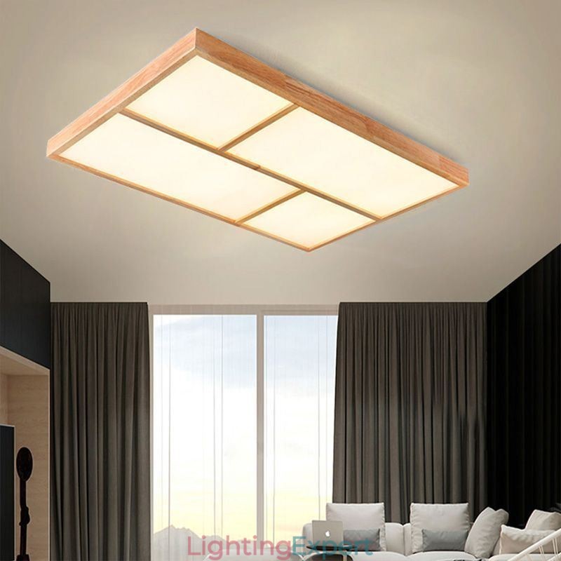 Modern Ceiling Light Minimalist Wood Style Flush Mount Ceiling Light Fixture