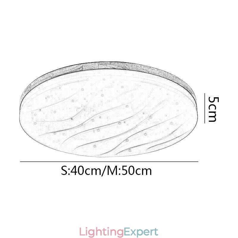 Japanese Wood Ceiling Light Acrylic Round Corrugated Ceiling Lamp