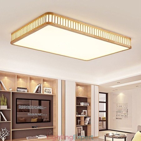 Japanese Acrylic Ceiling Light Rectangular Rubber Wood Ceiling Light Japanese Acrylic Ceiling Light Rectangular Rubber Wood Ceiling Light