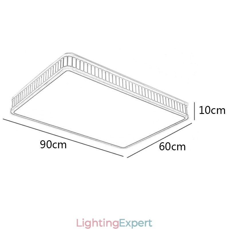 Japanese Acrylic Ceiling Light Rectangular Rubber Wood Ceiling Light