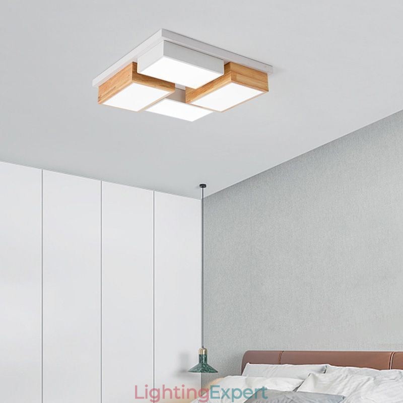 Modern Ceiling Light Geometric Wood Ceiling Lamp