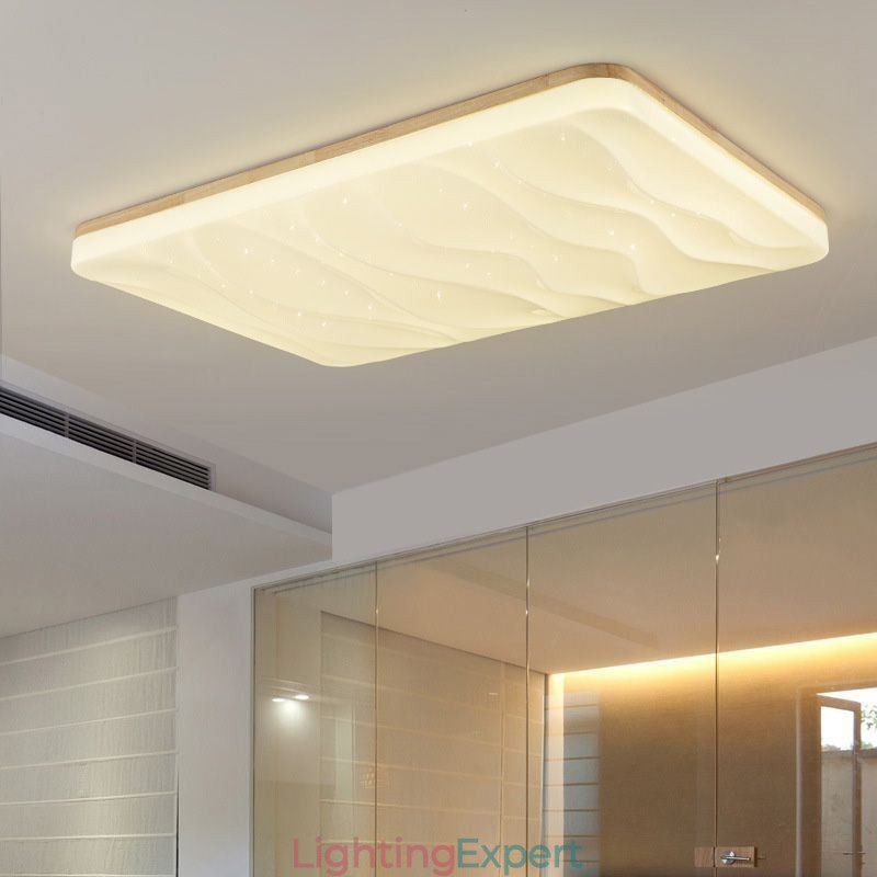 Japanese Acrylic Ceiling Light Rectangular Corrugated Ceiling Lamp