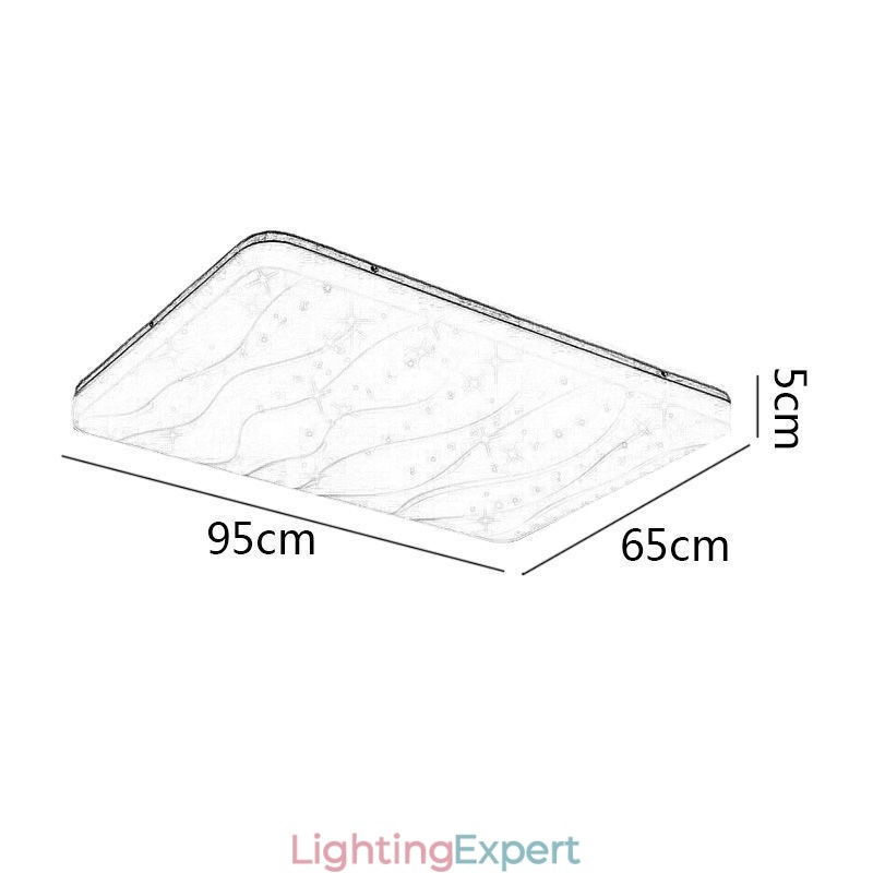 Japanese Acrylic Ceiling Light Rectangular Corrugated Ceiling Lamp