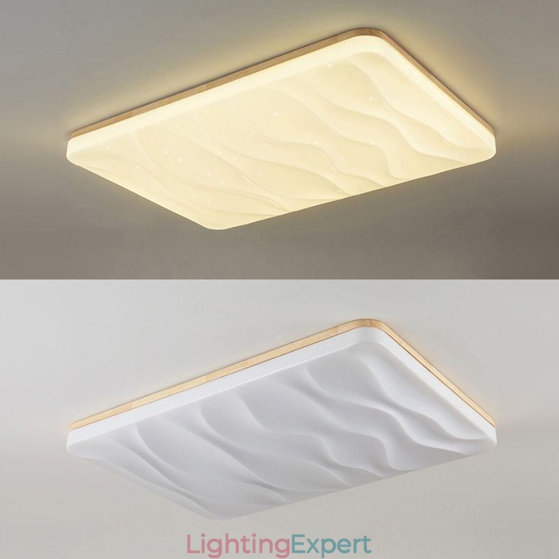 Japanese Acrylic Ceiling Light Rectangular Corrugated Ceiling Lamp