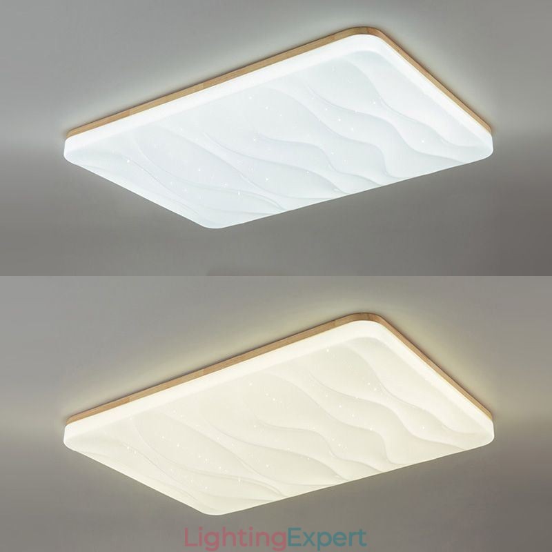Japanese Acrylic Ceiling Light Rectangular Corrugated Ceiling Lamp