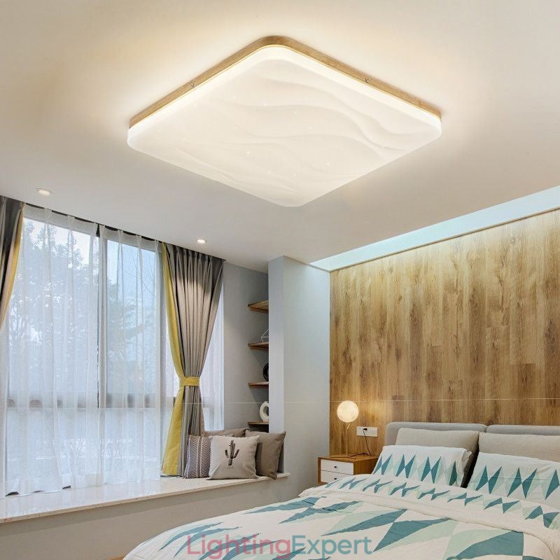 Japanese Acrylic Ceiling Light Square Corrugated Ceiling Lamp