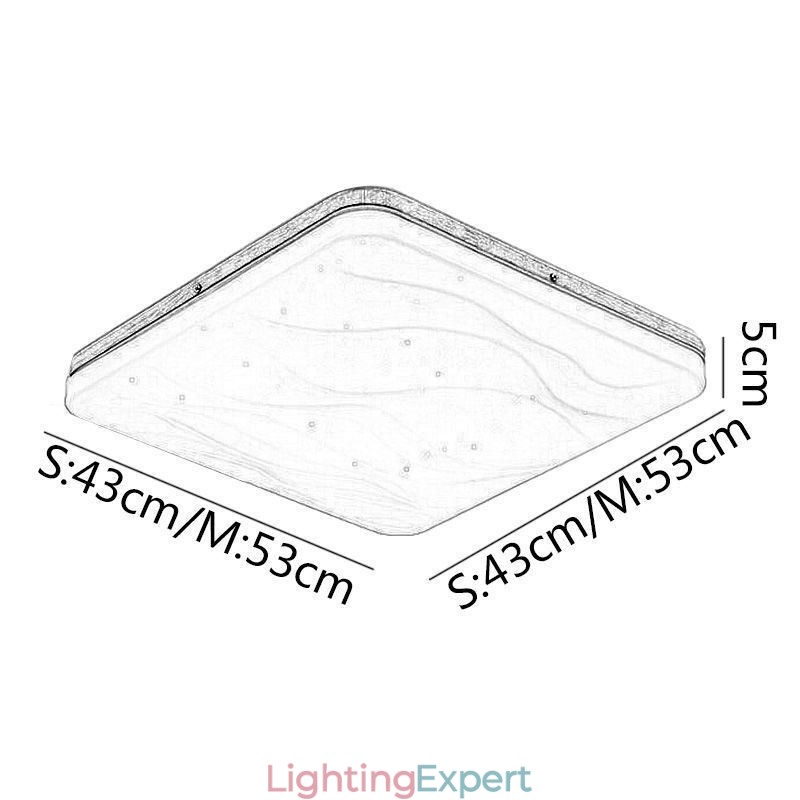 Japanese Acrylic Ceiling Light Square Corrugated Ceiling Lamp