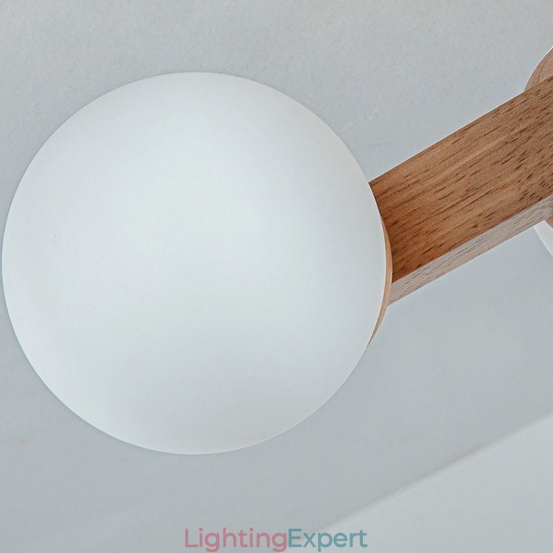 Japanese Wood Ceiling Light Magic Bean Molecular Ceiling Lamp