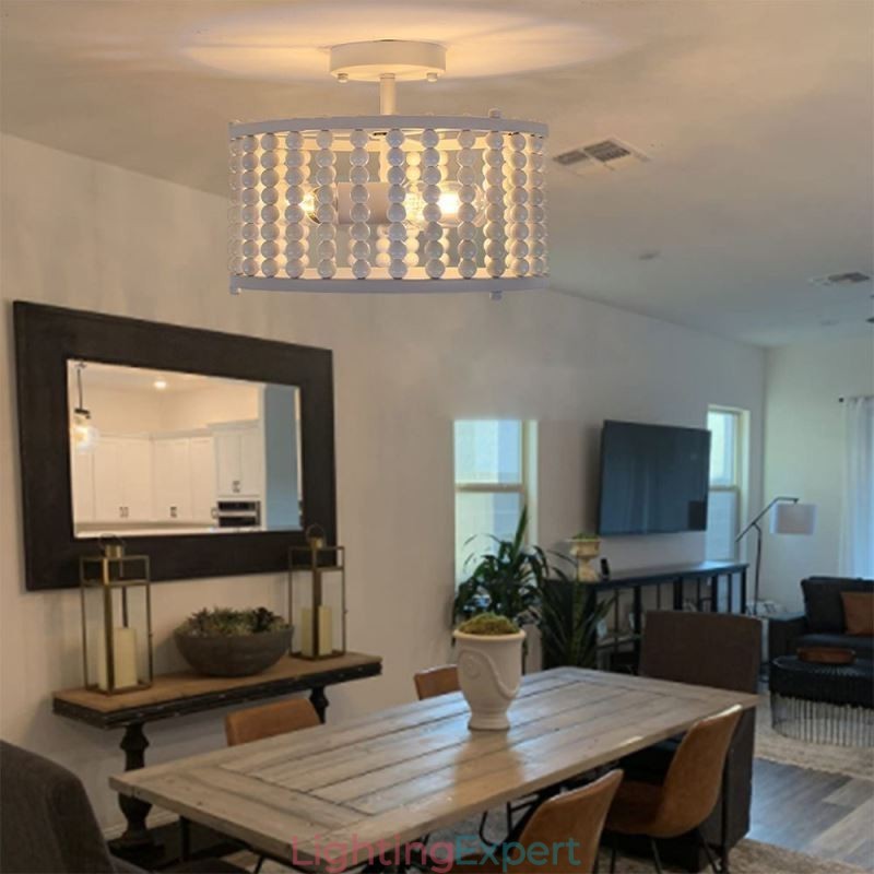 3 Light Ceiling Lighting Wood Bead Ceiling Lampway Foyer