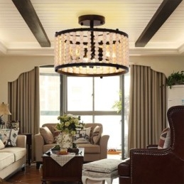 3 Light Ceiling Lighting Wood Bead Ceiling Lampway Foyer