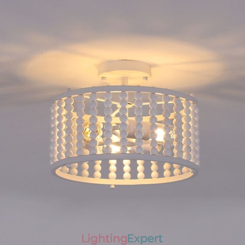 3 Light Ceiling Lighting Wood Bead Ceiling Lampway Foyer