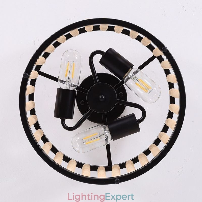 3 Light Ceiling Lighting Wood Bead Ceiling Lampway Foyer