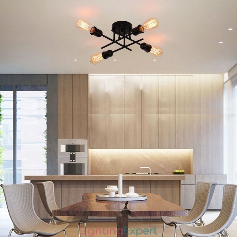Flush Mount Ceiling Light Fixture 4 Light Socket