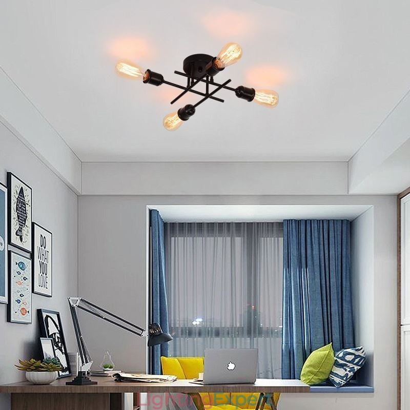 Flush Mount Ceiling Light Fixture 4 Light Socket