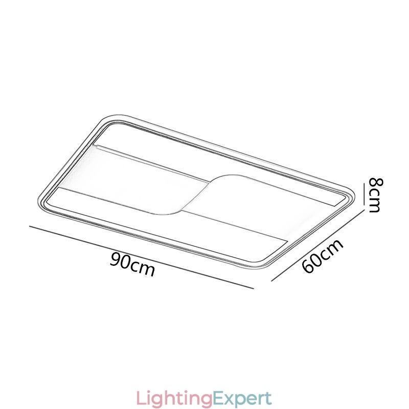 Modern Ceiling Lights Fixture Rectangular Flush Mount Ceiling Lamps 90*60cm