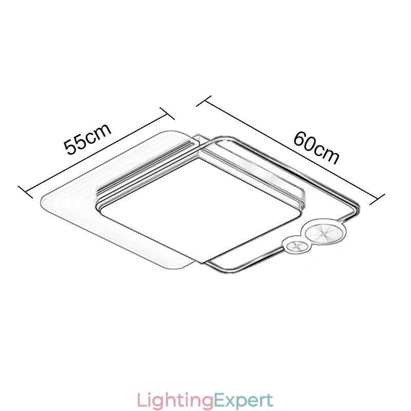 Nordic Ceiling Light Square Acrylic Flush Mount Ceiling Lighting Fixture