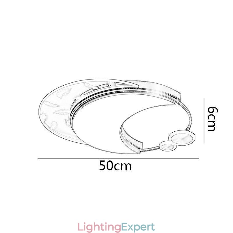 Flush Mount Modern Moon Shape Ceiling Light