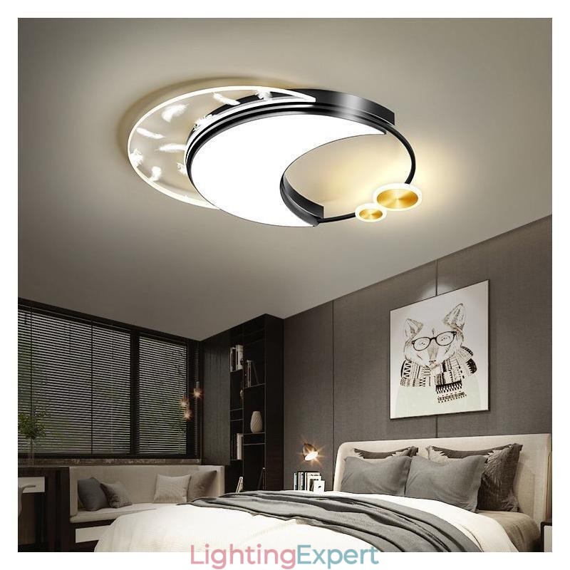 Flush Mount Modern Moon Shape Ceiling Light